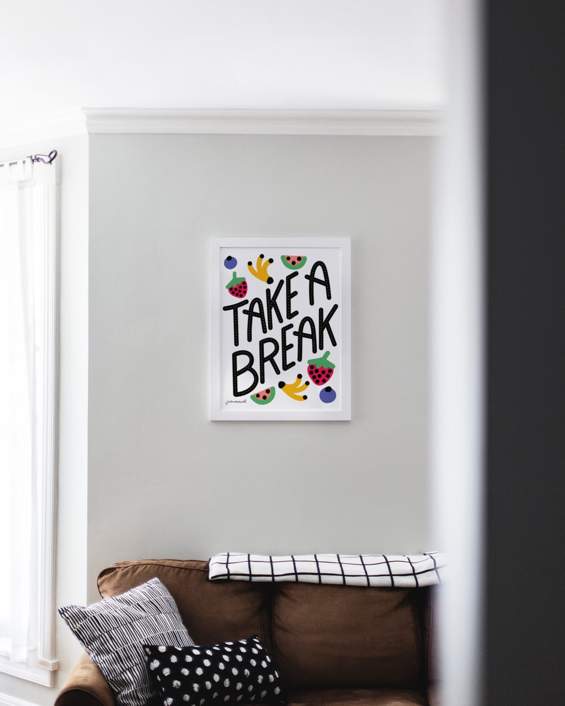 Take A Break Wall Art Print Positive Encouragement Quote Etsy