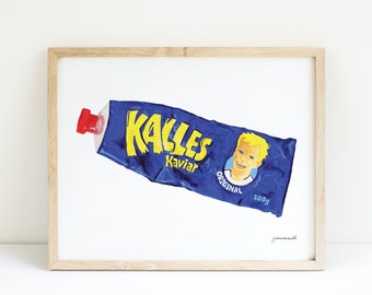 Swedish Art Print | Kalles Kaviar | Breakfast Nook Decor | Kitchen Wall Art | Buy 2 Get 1 Free