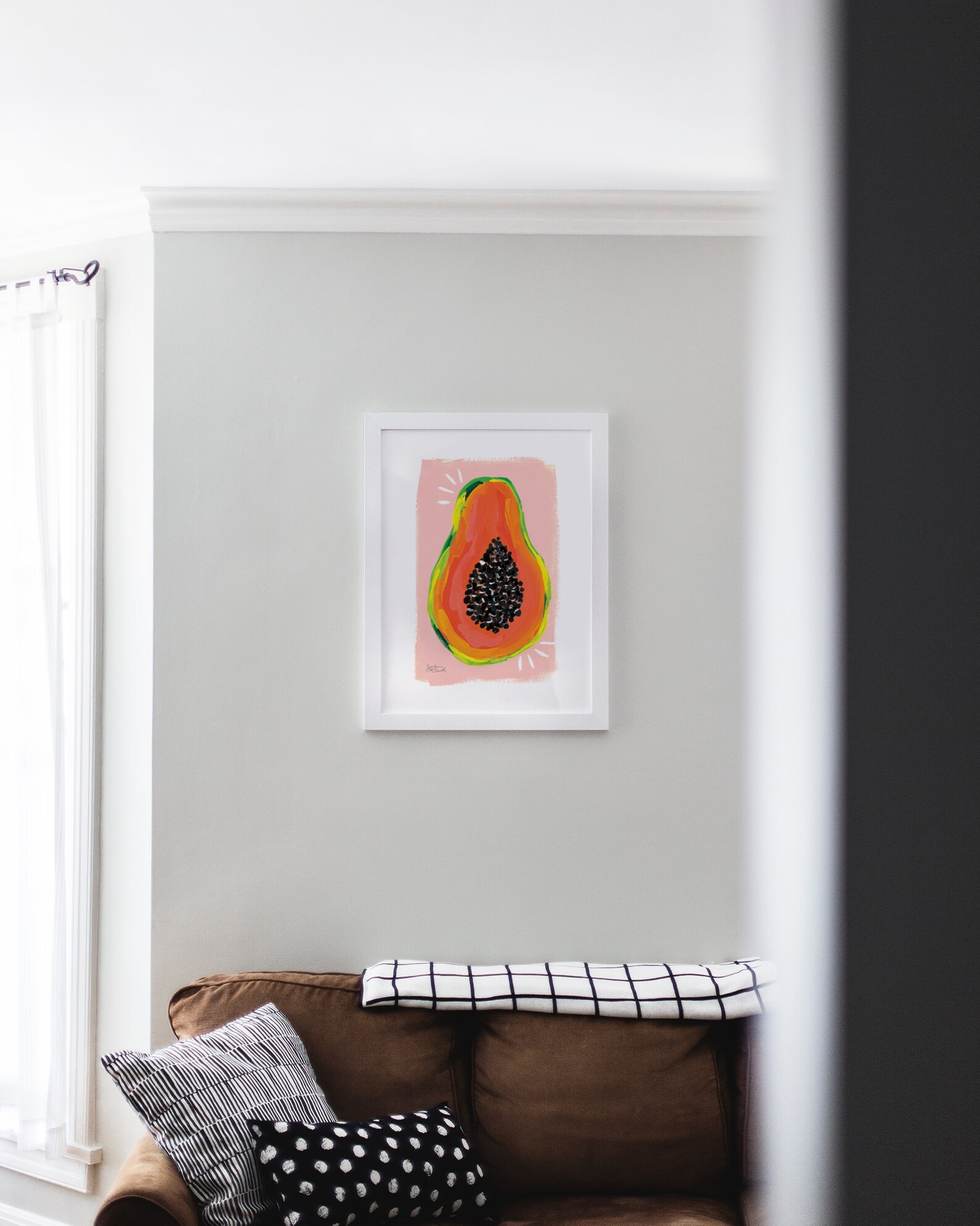 Papaya Painting Papaya Wall Art Colorful Tropical Artwork Etsy