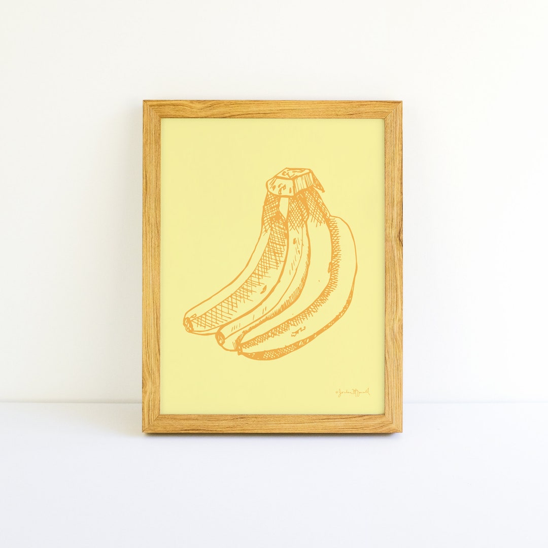 Bananas Art Print Yellow Bananas Illustration Fruit Etsy UK