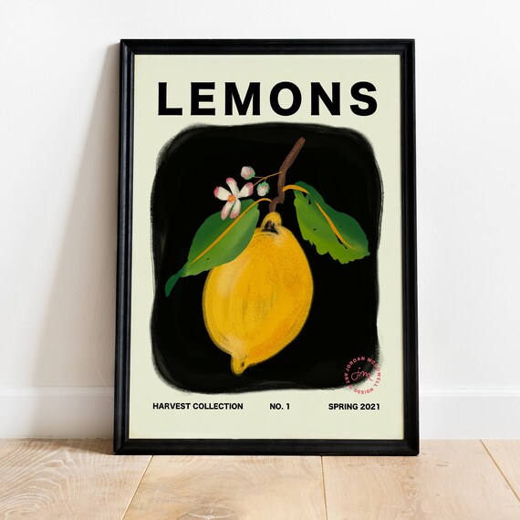 Lemons Art Print Citrus Fruit Wall Art Print Vintage Etsy Hong Kong