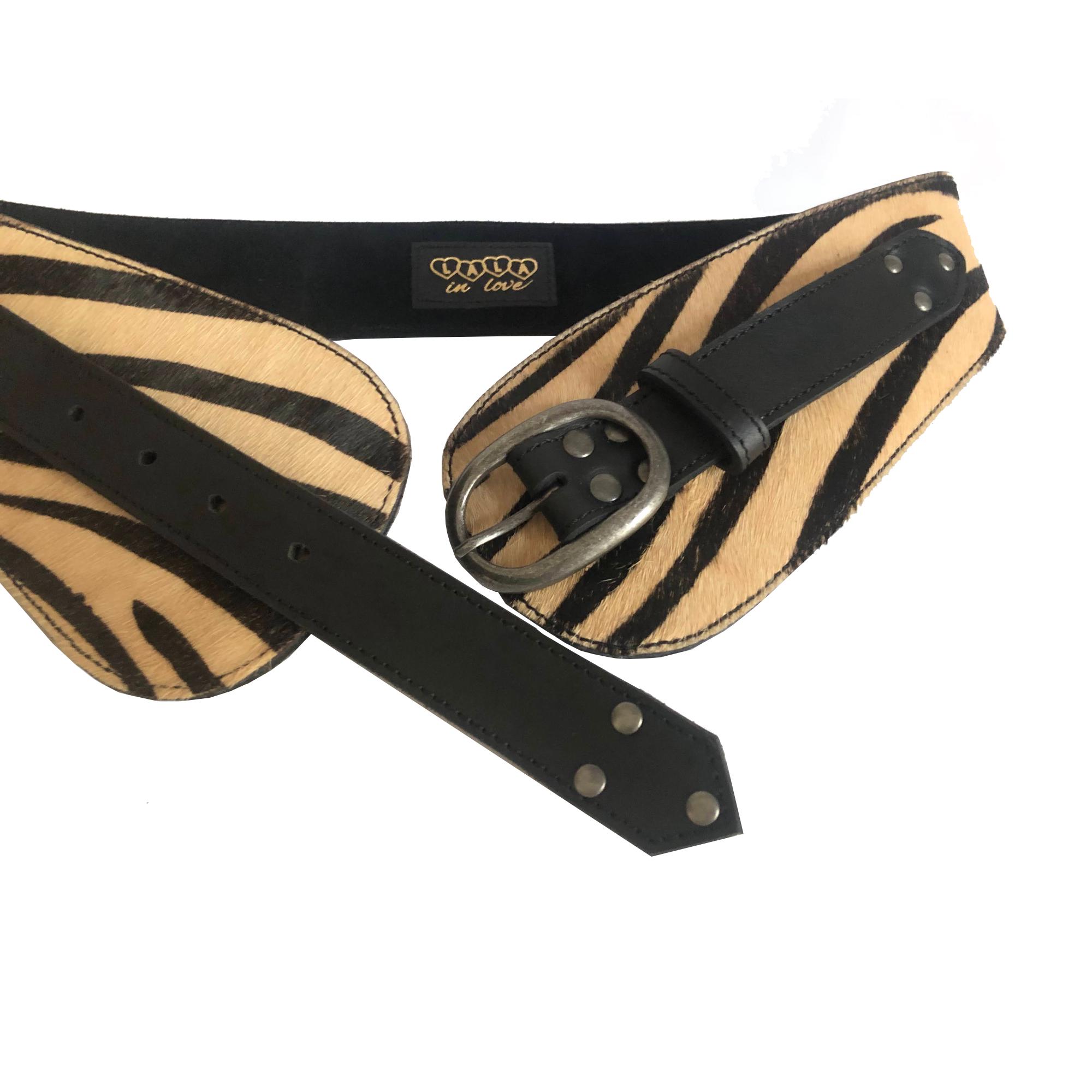 Genuine Zebra Leather Belt with Silver Buckle Women main image 3