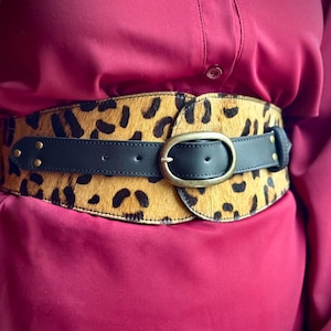 Leopard Print Belt Handmade, Animal Print Belt, Fur Belt for Leopard Print Belt Handmade, Animal Print Belt, Fur Belt for