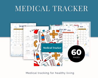 Printable Medical Tracker: Health Records, Symptoms Log, Medication Schedule (PDF Download