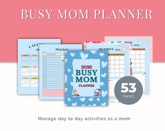Printable Busy Mom Planner: Daily, Weekly Organizer (PDF Download