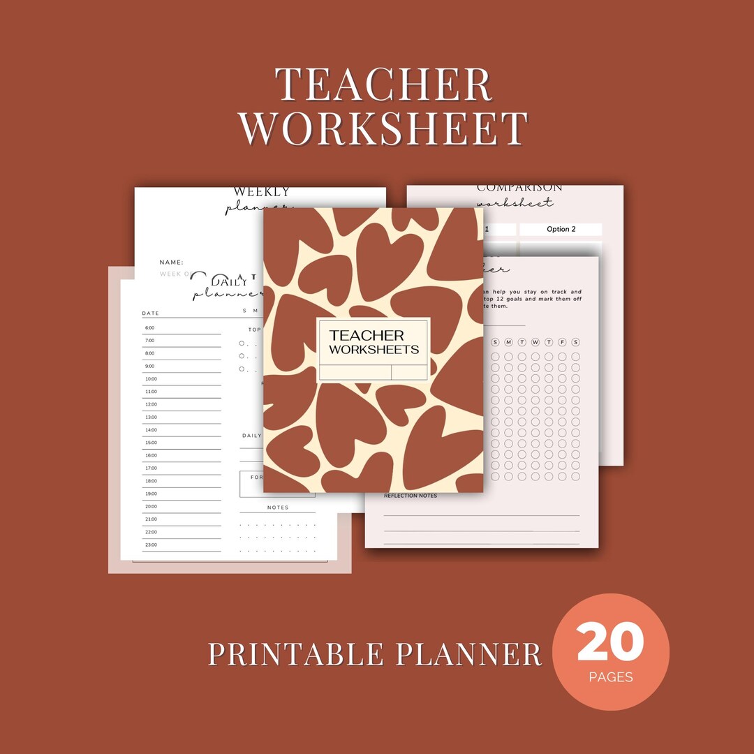 Teacher Worksheets Printable Bundle | Educational PDF Activities for ...