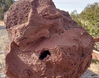 Dramatic red stone, Aquarium decor fish ornament, red porous rock, bonsai, terrarium, fish tank rock, aquascape rock, SEE video