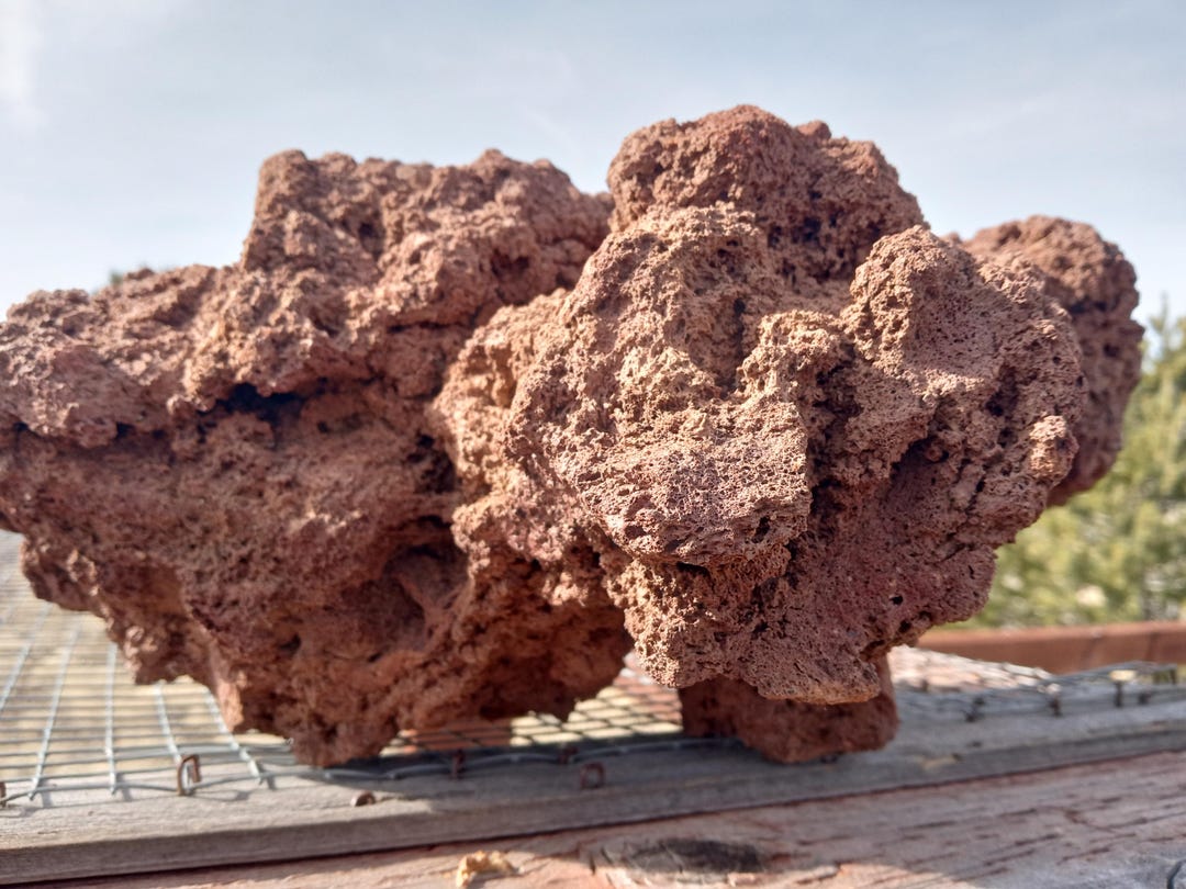 Bumpy Lava Rocks Large Bumpy Porous Rock, Aquarium Decor Fish Ornament, Red Lava Stone ...