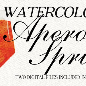 Aperol Spritz Aquarell Illustration Malerei Digitale Datei | Cocktail Illustrationen | Getränkekarte | Orange | Digitale Datei | PNG | JPEG |