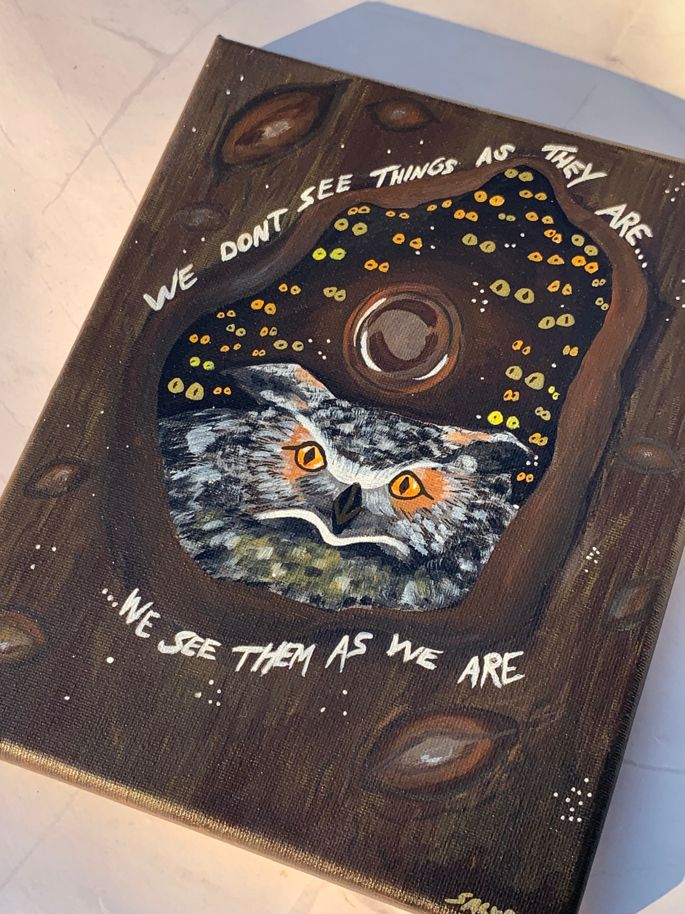 Inner Owl | Acrylic Canvas Painting | Wall Art Decor