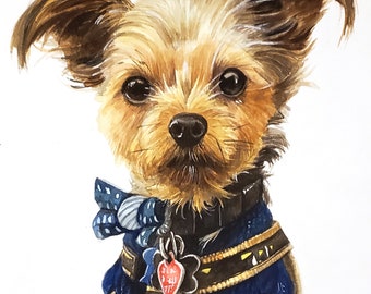 Custom Watercolor Pet Portrait: Handmade Dog Memorial Art