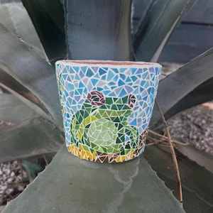 Frog Mosaic Pot - 4.5 Inches