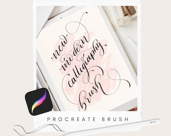 Bokstäver Procreate Brush, med gratis bokstäverguide, moderna kalligrafi Procreate digitala borstar