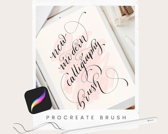 Lettering Procreate Brush, with free Lettering Guide, Modern Calligraphy Procreate Digital Brushes