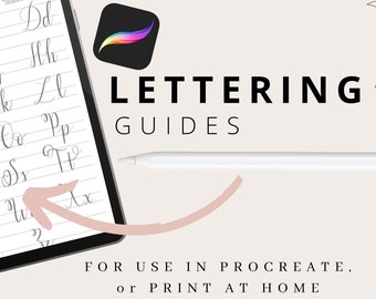 Hand Lettering Practice Sheets Bundle - Instant Download Worksheets for iPad Lettering or Print at Home