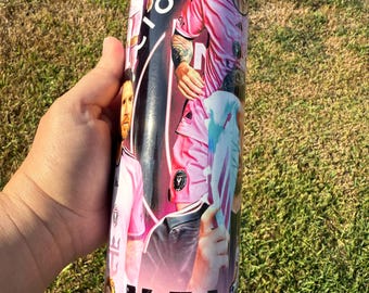 Lionel Messi Water bottle and tumbler. 20 oz Tumbler. Messi water bottle. InterMiami. Soccer team tumbler