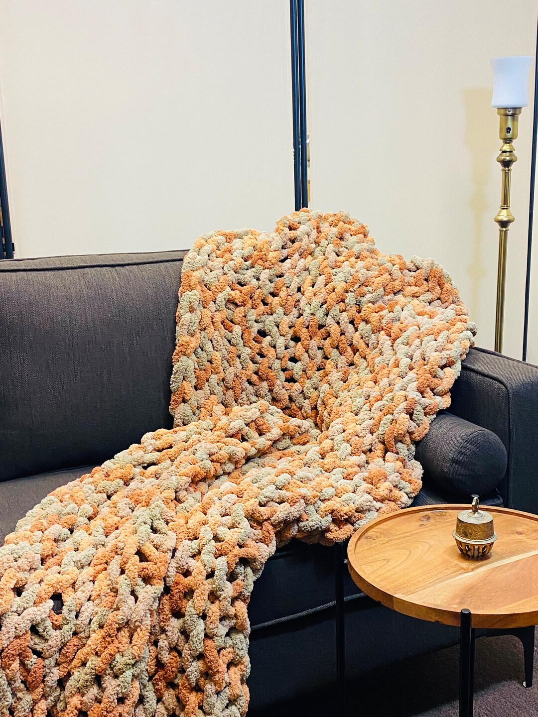 Terracotta Chunky Yarn, Hand Knit, Blanket, Throw, Plush, Soft, Warm Etsy