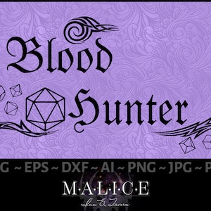 Blood Hunter Class Critical Role D20 Vektor für D&D, | Dungeons and Dragons, Pathfinder | Cricut, Silhouette, svg/eps/dxf/ai/png/jpg/pdf