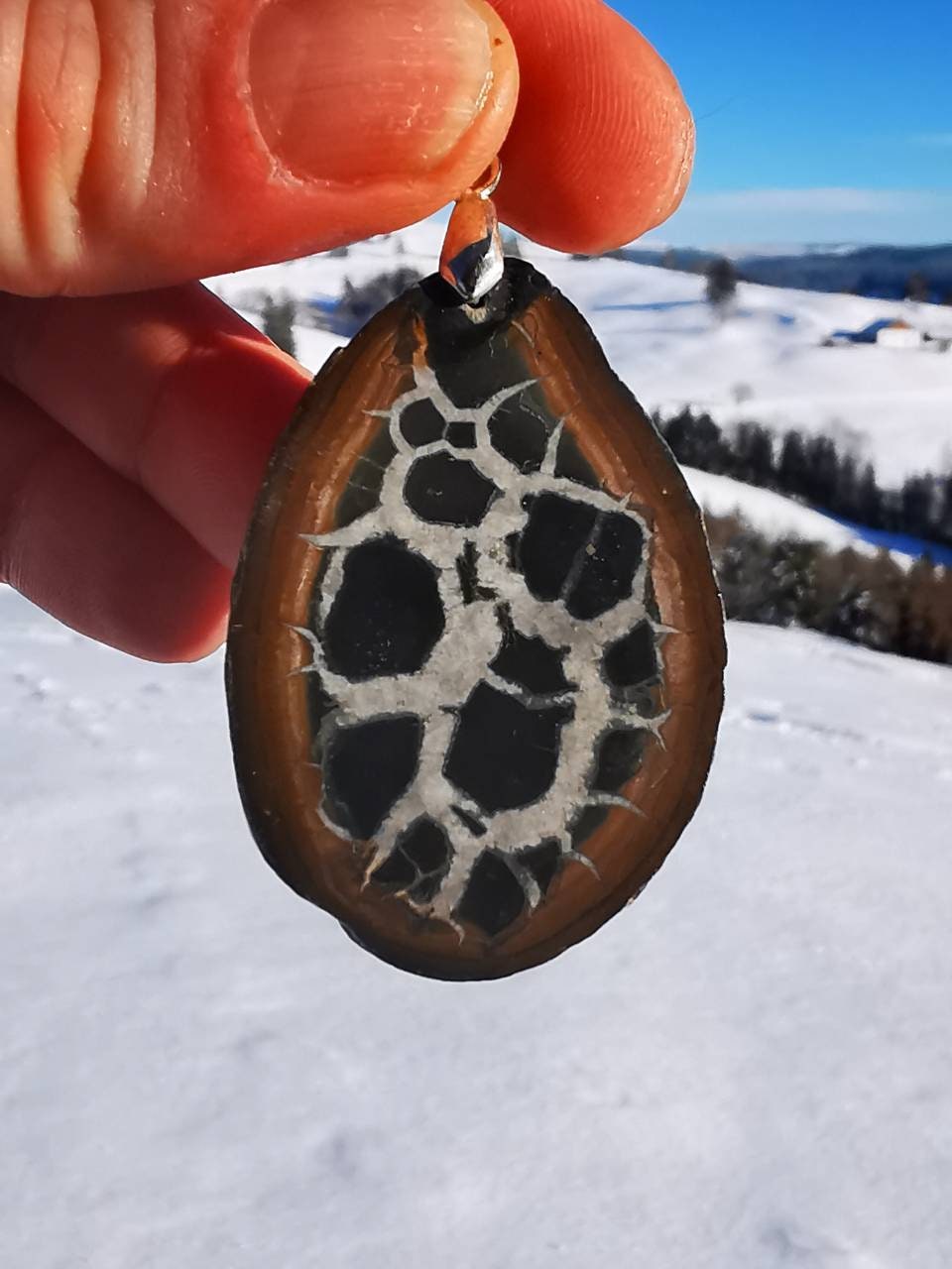 Pendentif Septaria, Pierre de Dragon, Minéraux, Maroc, Géode, Lithotherapie, Collection, Pierre, Ori