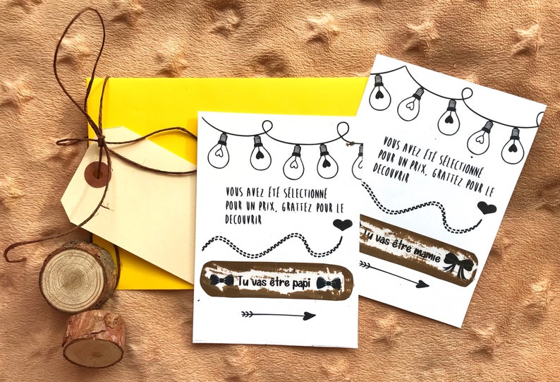 godparent Scratch card announcement pregnancy promote to be