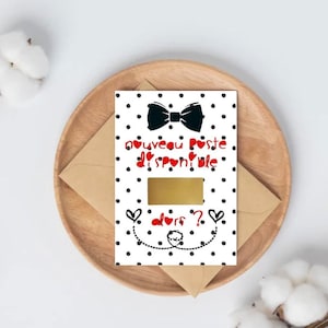 Carte a gratter, annonce grossesse,demande parrain marraine grands-parents, bienvenue bebe, scratch card, futur papa, pregnancy announcement