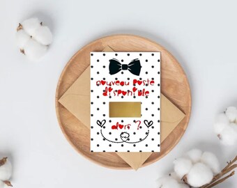 Carte a gratter, annonce grossesse,demande parrain marraine grands-parents, bienvenue bebe, scratch card, futur papa, pregnancy announcement