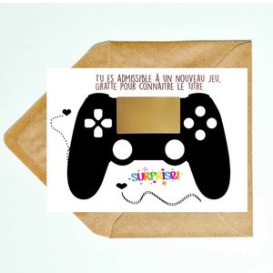 Carte a gratter, futur papa, gameur, annonce grossesse, parrain marraine, scracth card, pregnancy announcement image 2