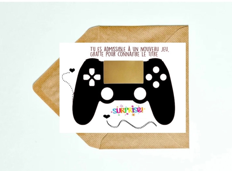 Carte a gratter, futur papa, gameur, annonce grossesse, parrain marraine, scracth card, pregnancy announcement image 2