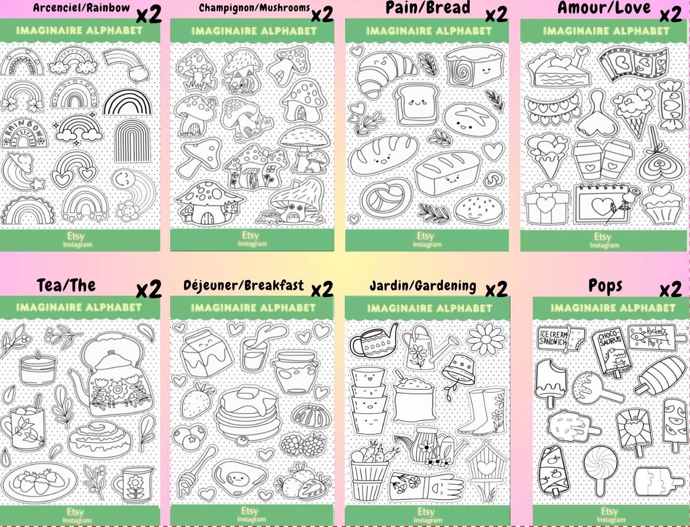 Color Your Own Stickers, DIY Sticker Pack, Colorable Planner Stickers ...
