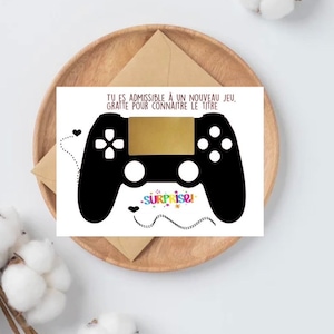 Carte a gratter, futur papa, gameur, annonce grossesse, parrain marraine, scracth card, pregnancy announcement