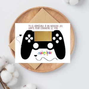 scratch card,Baby Pregnancy Announcement, gamer dad, promote to