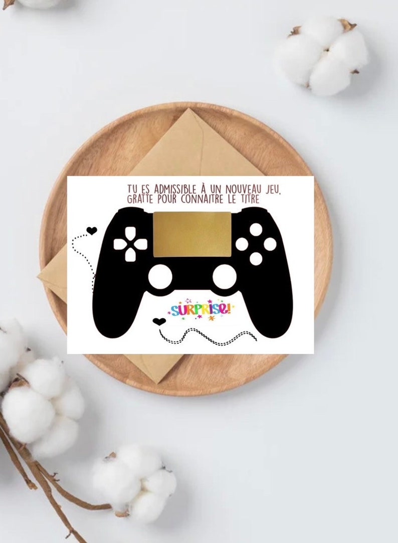 Carte a gratter, futur papa, gameur, annonce grossesse, parrain marraine, scracth card, pregnancy announcement image 1