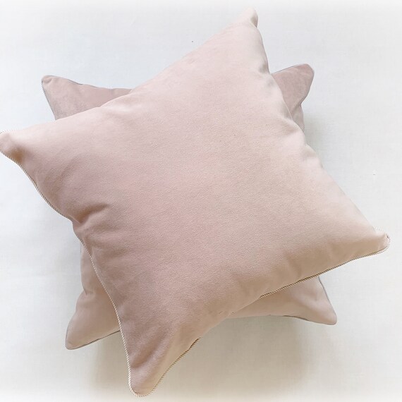 blush velvet pillows