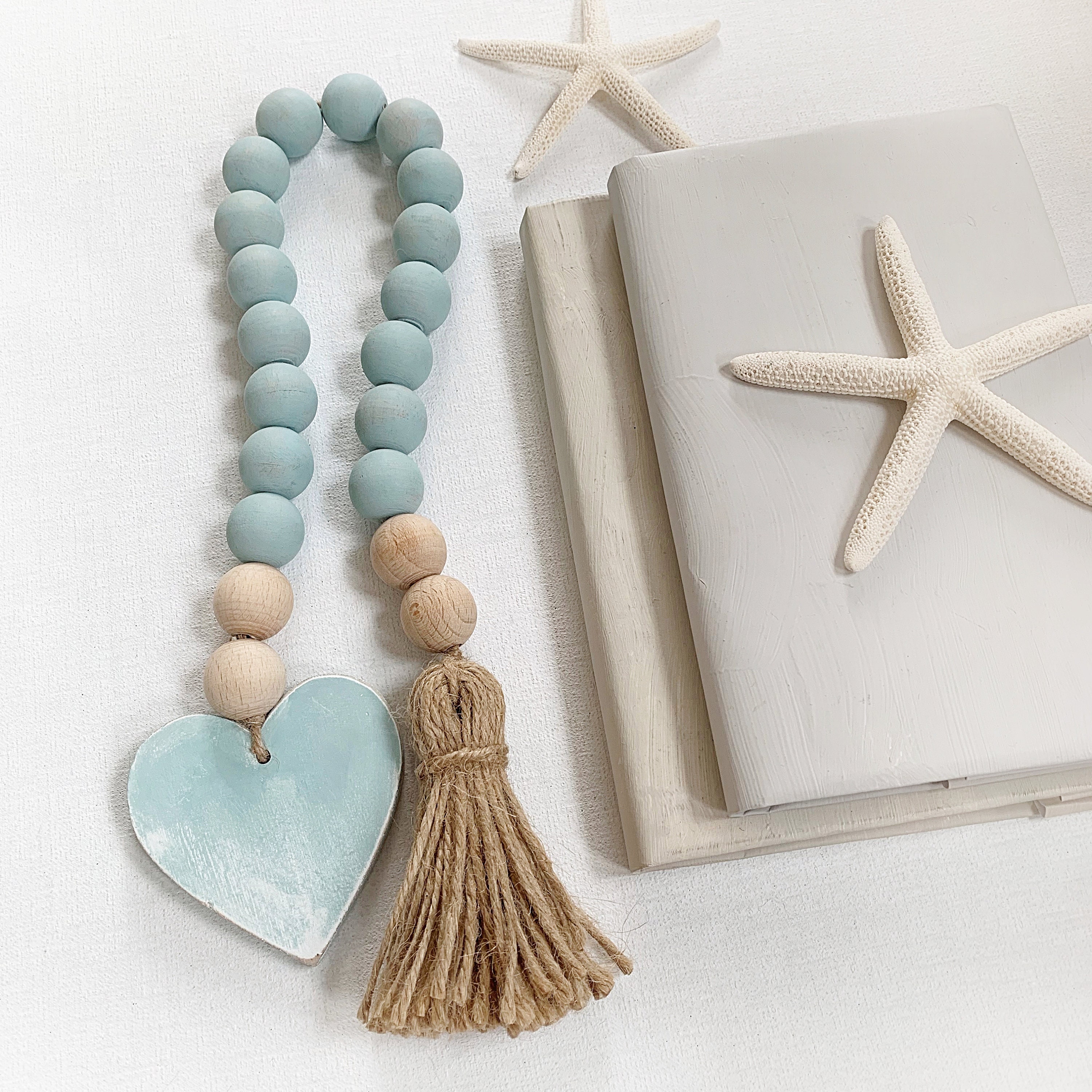 Guirnalda de cuentas de madera turquesa para la decoración de | Etsy