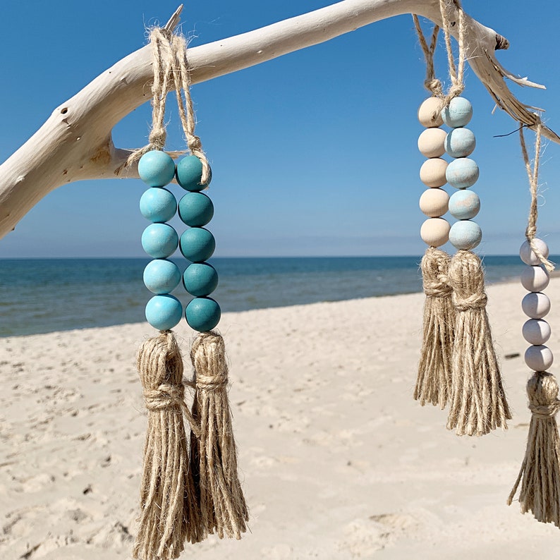 5 Beach Themed Kids Room Decor Door Knob Tassels Teal and Etsy