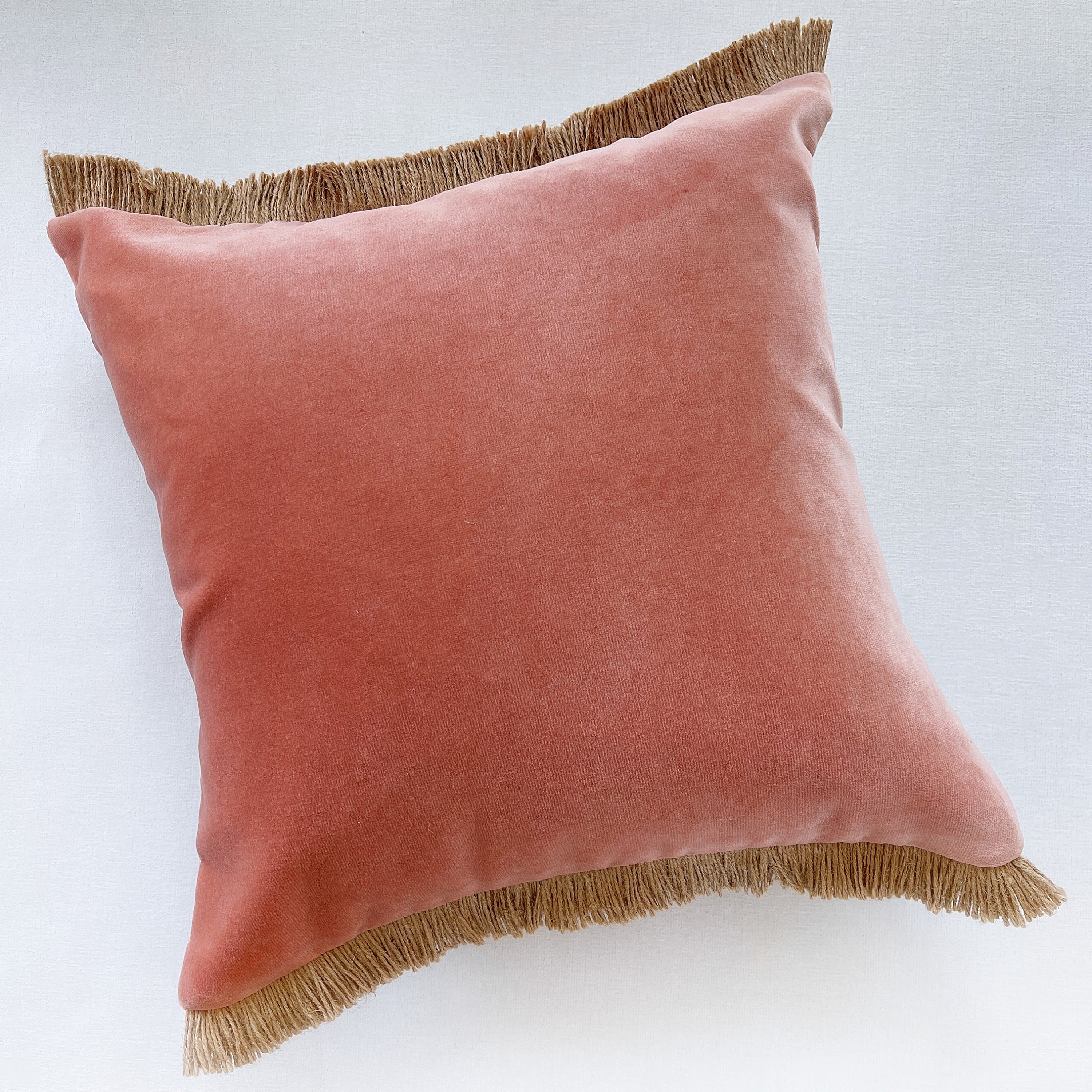 Fringed velvet cushion cover Terracotta velvet pillow cover Etsy