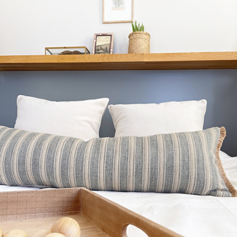 Blue Oversized Lumbar Pillow Cover XL Long Lumbar Pillow Etsy