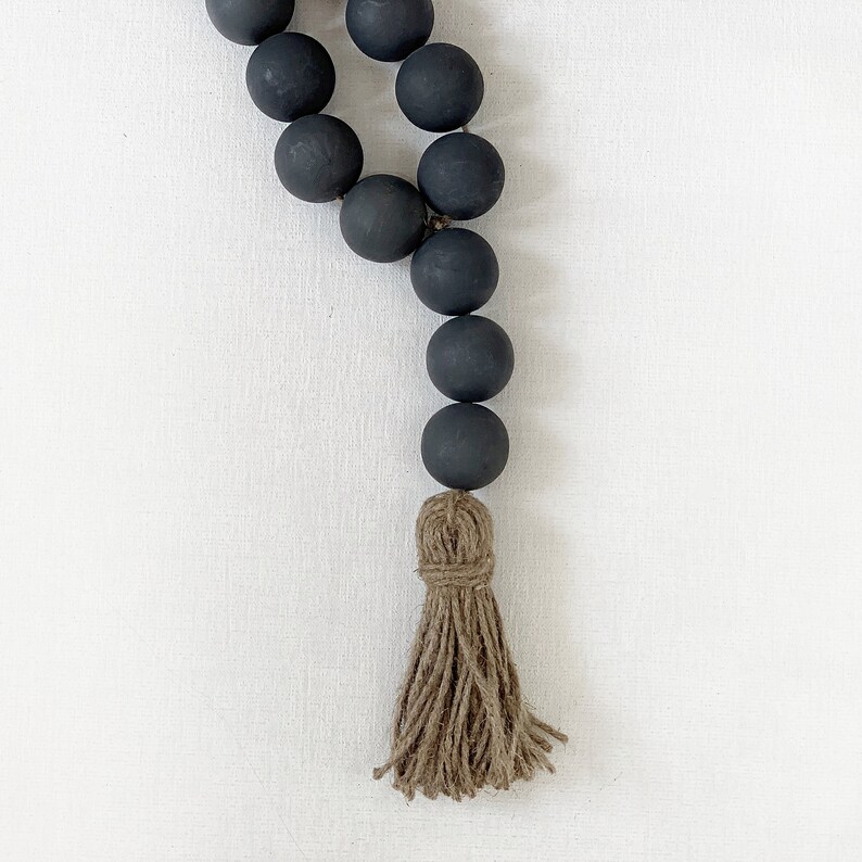 Large Wooden Bead Garland Black Wood Bead Garland With - Etsy