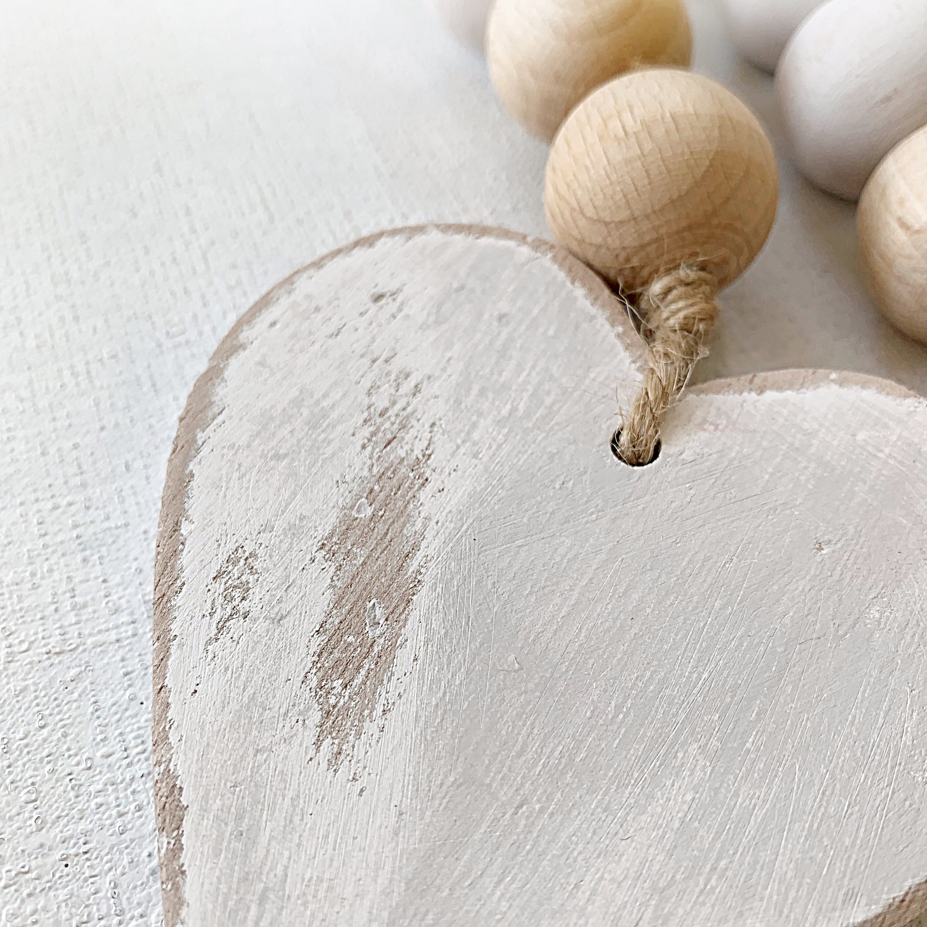 Coffee table bead garland with tassel and decorative heart Etsy