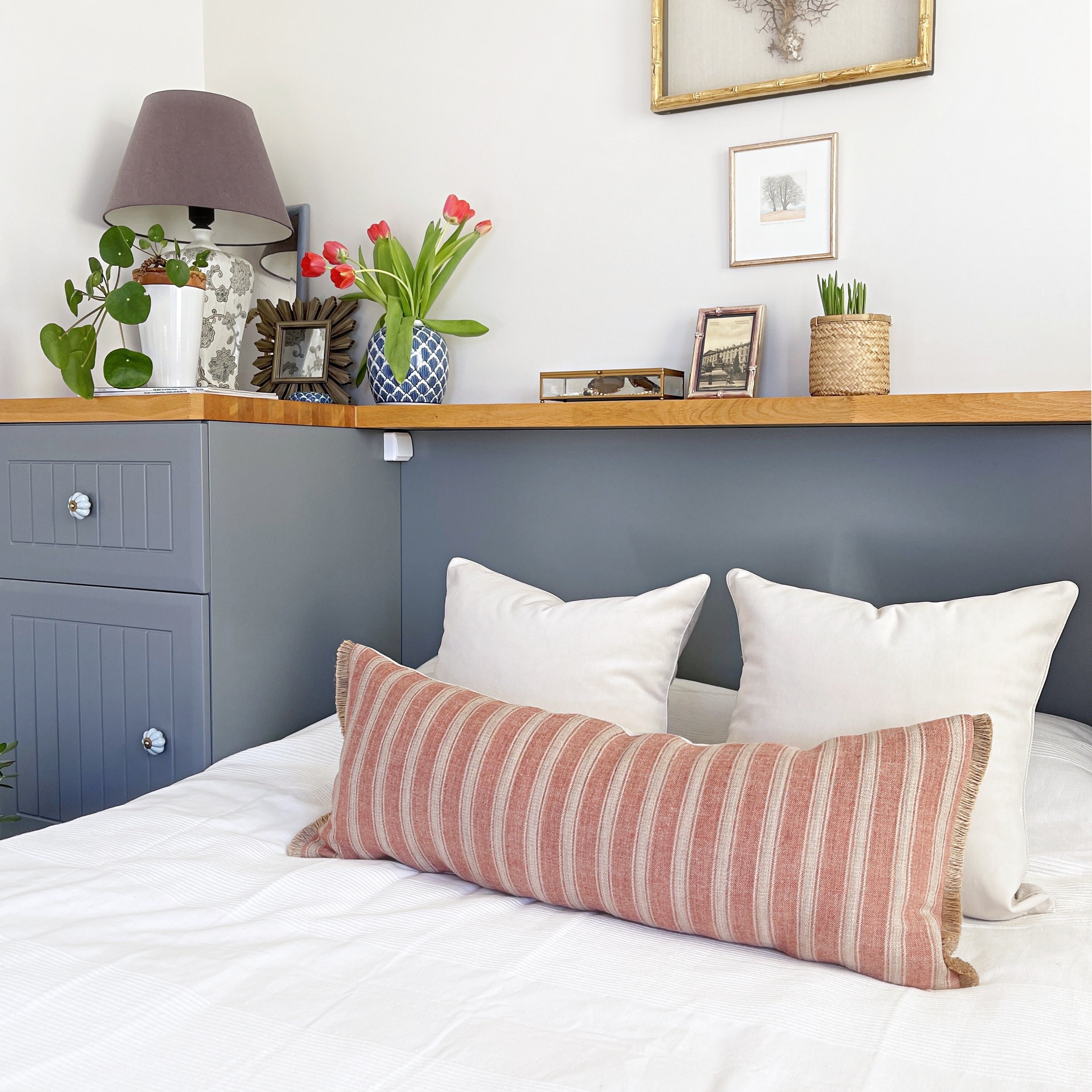 Long lumbar pillow for clearance bed