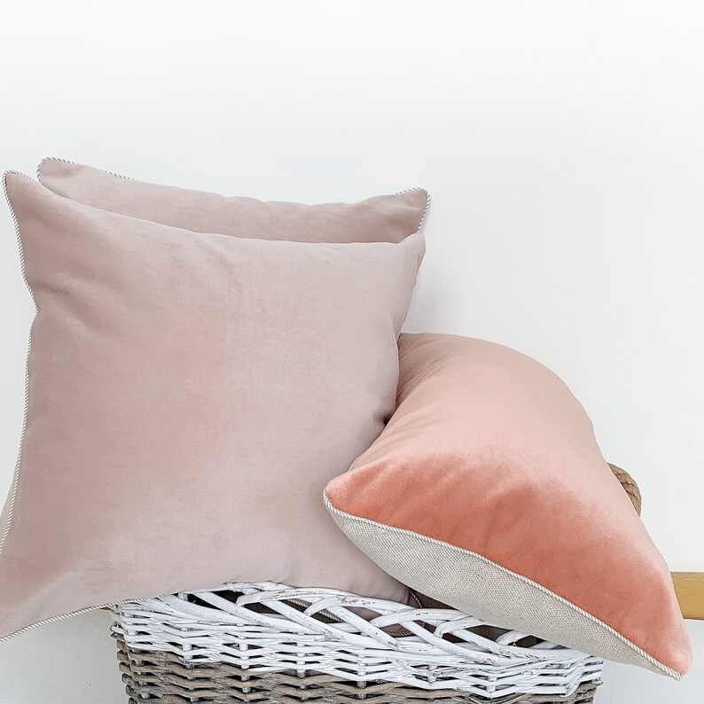Blush Pink Velvet Pillow Cover Light Pink Throw Pillow With Etsy
