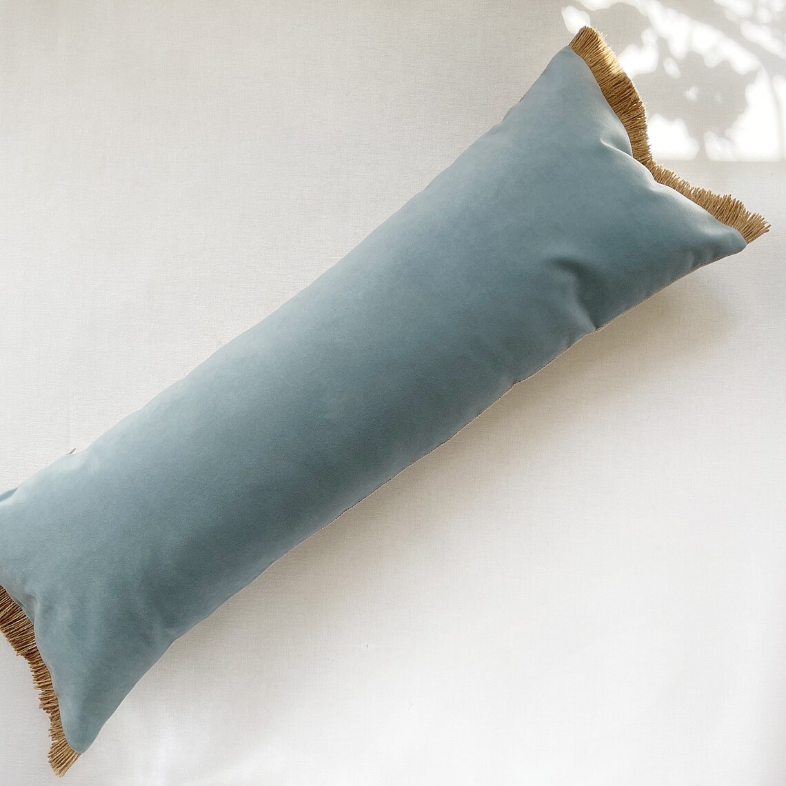 Oversized lumbar pillow cover Light blue velvet oversized Etsy