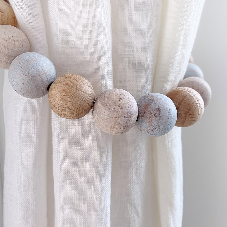 2 Baby Blue Curtain Tie Backs Boy Nursery Decor Dusty Blue Etsy New