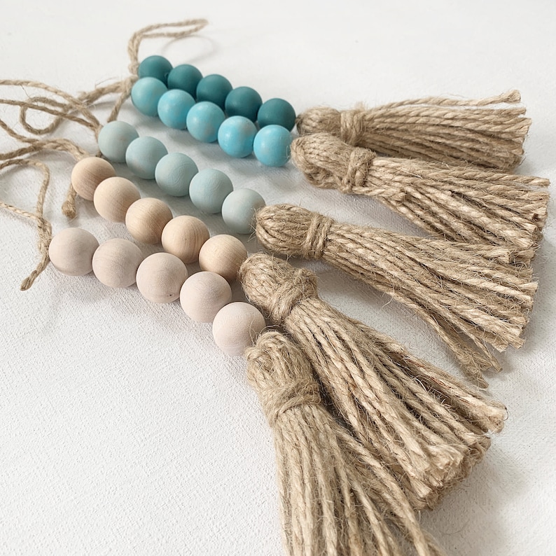 5 Beach Themed Kids Room Decor Door Knob Tassels Teal and Etsy