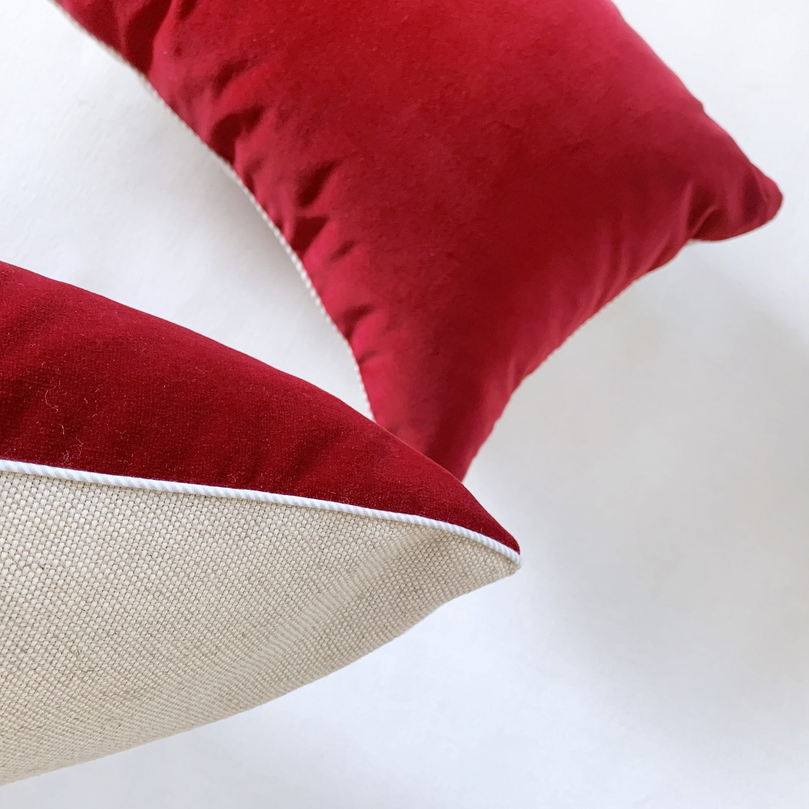 20x20 Wine Red Velvet Pillow Cover Cotton Velvet Cushion Etsy