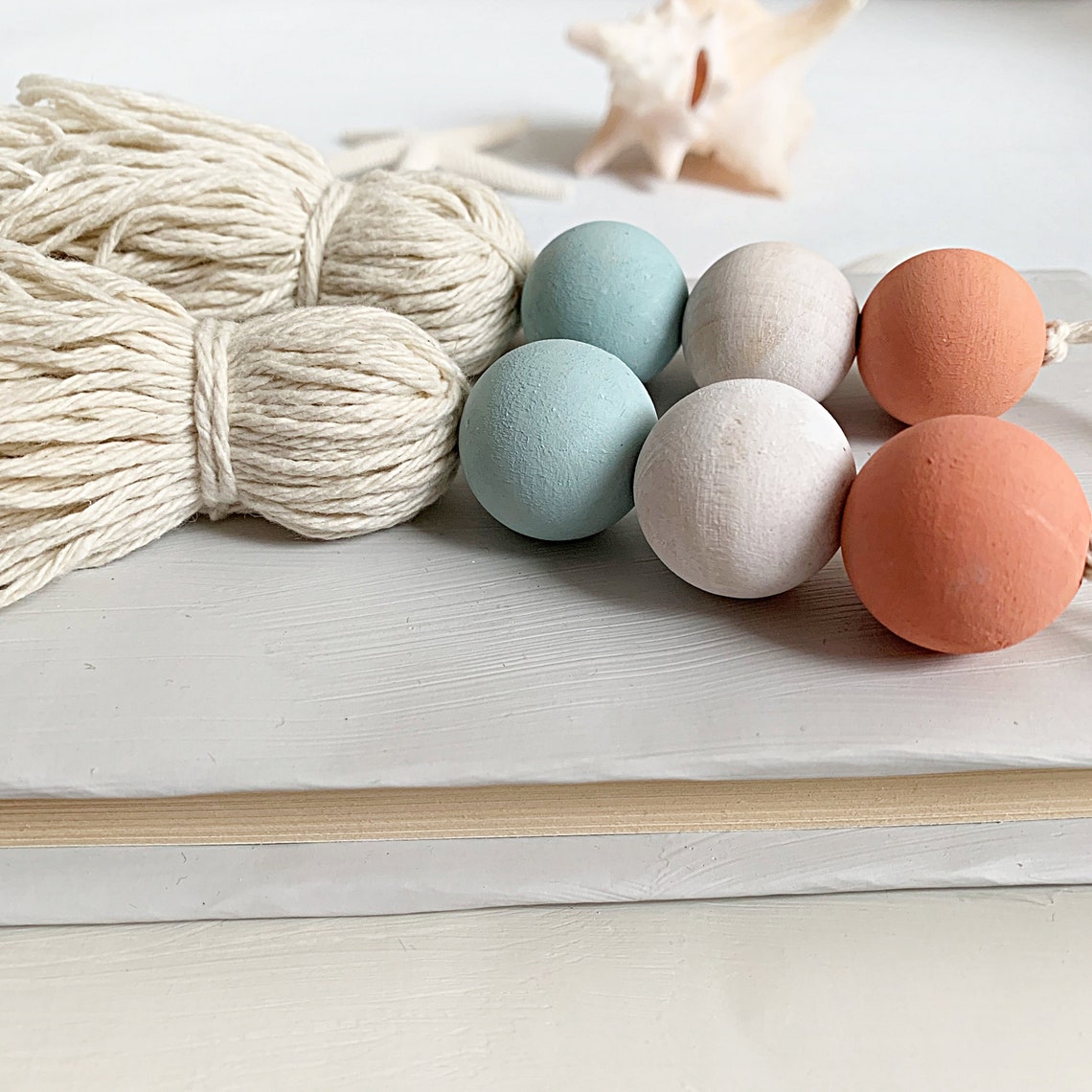 4 Drawer knob tassel with wooden bead garland Door knob Etsy