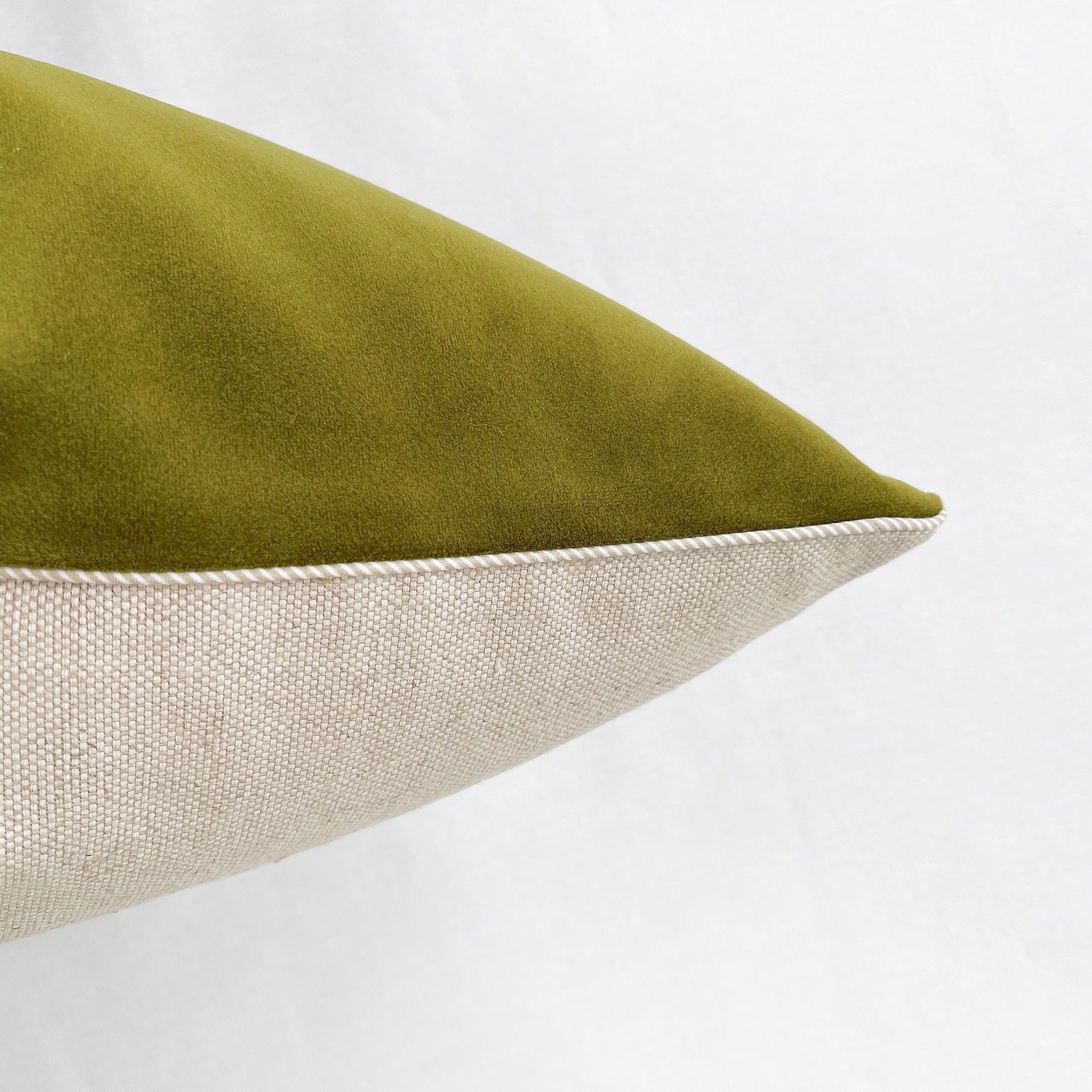 Moss Green Pillow Cover With Piping Moss Green Velvet Pillow Etsy UK