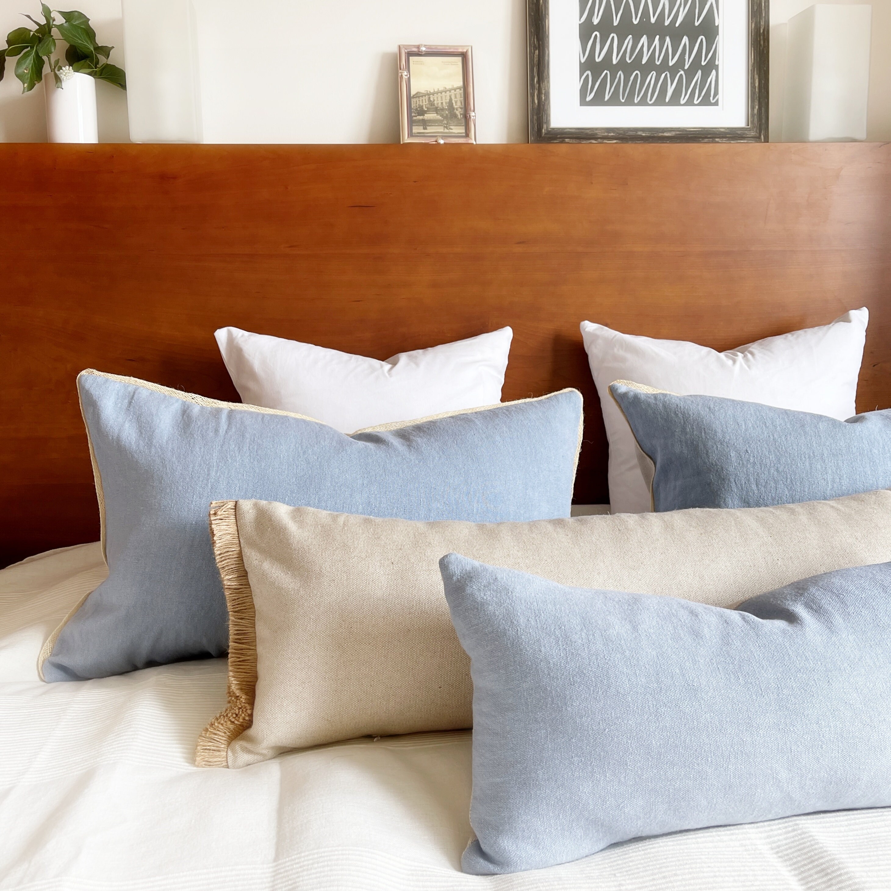 Large linen lumbar pillow cover Textured long lumbar cushion Etsy