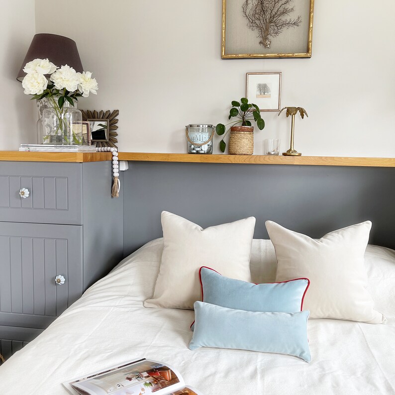 Sky Blue Velvet Lumbar Pillow Cover Baby Blue Velvet Pillow Etsy