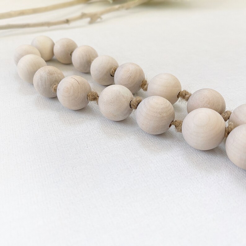 Whitewashed Decorative Beads for Coffee Table Coastal Wooden Etsy